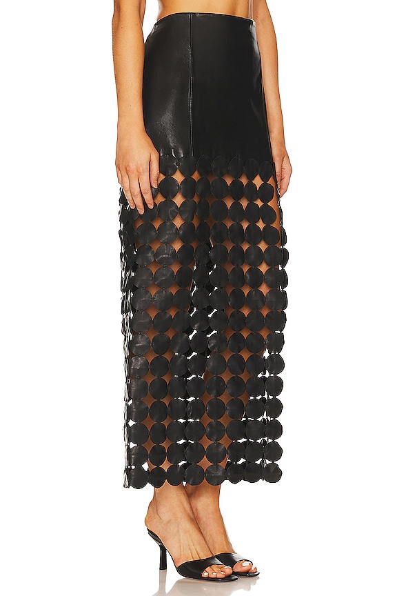 view 2 of 4 FALDA LARGA DE CUERO KALI in Black