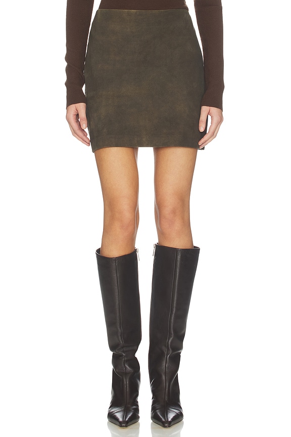 view 1 of 6 Jorden Skirt in Distressed Brown