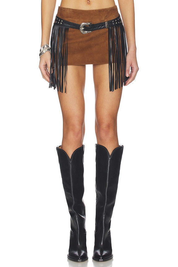 view 1 of 6 JUPE SHANN BELTED MICRO SUEDE in Distressed Cognac