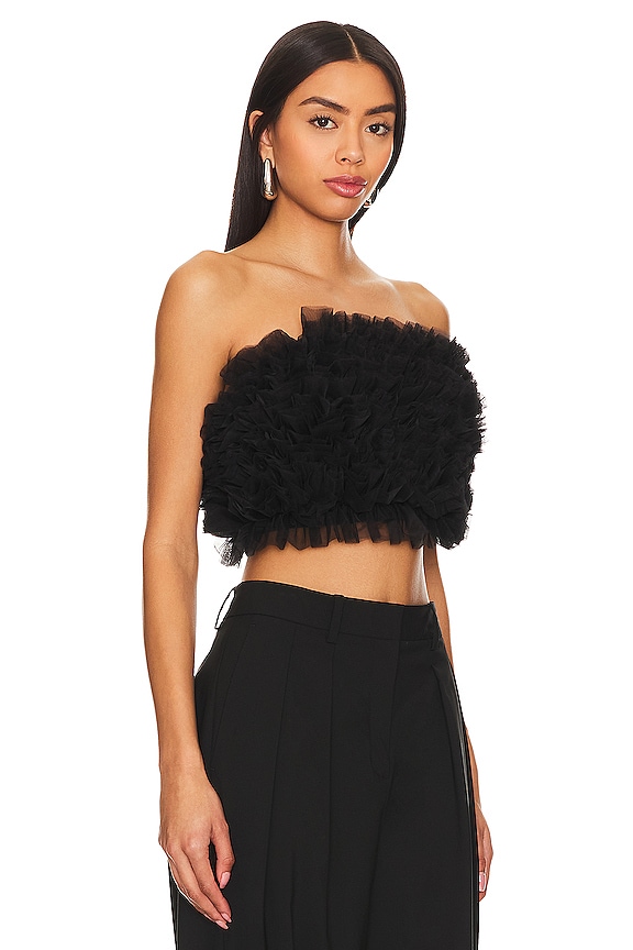 view 2 of 4 TOP EN TULLE RUANA in Black