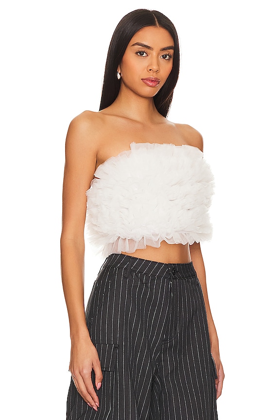 view 2 of 4 Ruana Tulle Top in White
