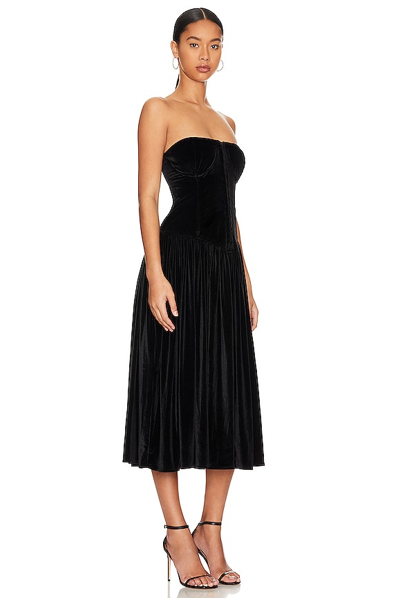 view 2 of 3 Carmen Dress in Black Velvet