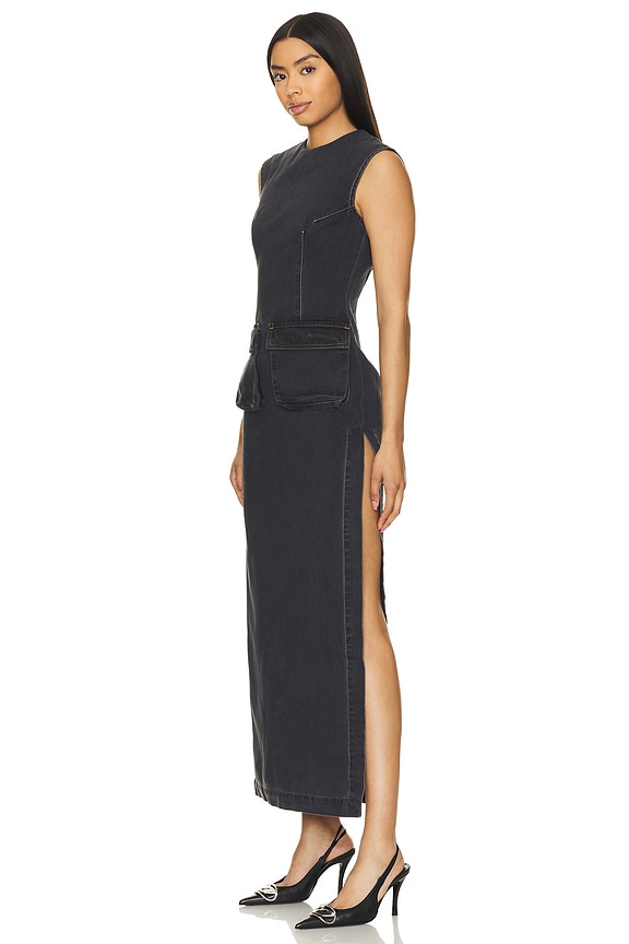 view 2 of 3 VESTIDO LARGO ESTILO CARGO in Charcoal