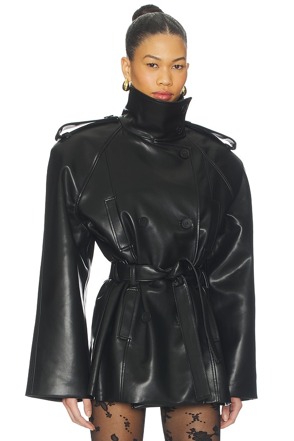 view 2 of 4 La Nuit Crop Trench in Black