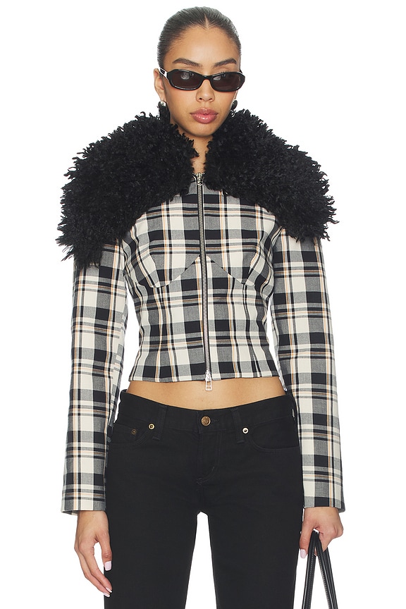 view 1 of 4 CHAQUETA MORIYAMA in Checked Black