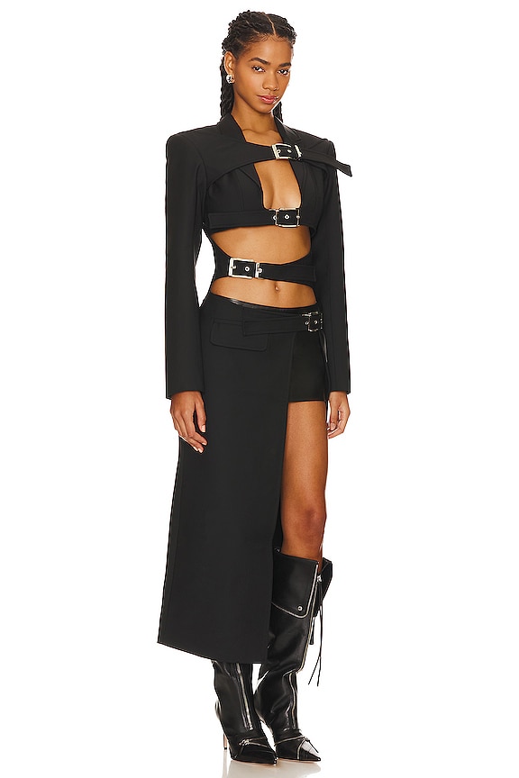 view 2 of 4 ТРЕНЧ С ПРЯЖКАМИ SHIBARI in Black