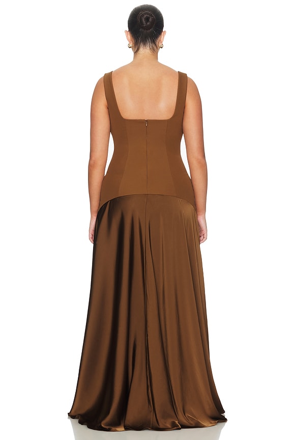 tiger mist brown myles dress Sidney Gown Material_Cotton