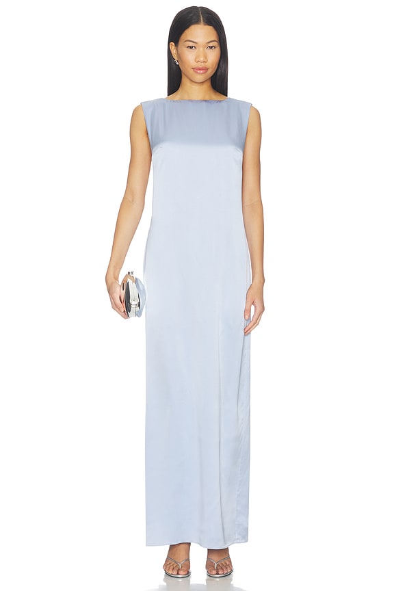 view 2 of 3 Harper Silk Gown in Powder Blue