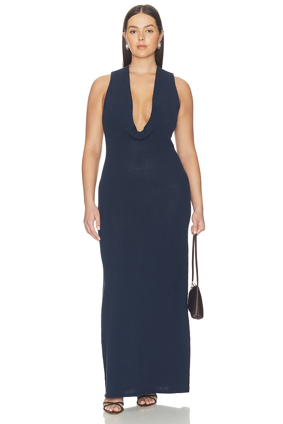 view 2 of 6 Mckayla Cowl Maxi Dress in Navy