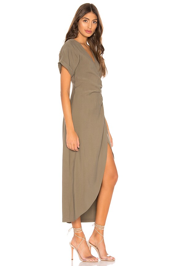 view 2 of 3 The Jennifer Midi Dress in Olivine Green