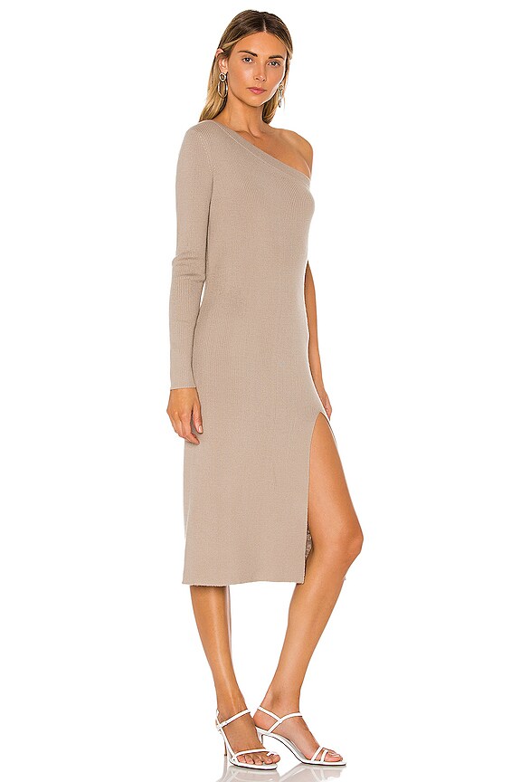 view 2 of 4 VESTIDO SUÉTER DE ESCOTE ASIMÉTRICO ALEAH in Grey