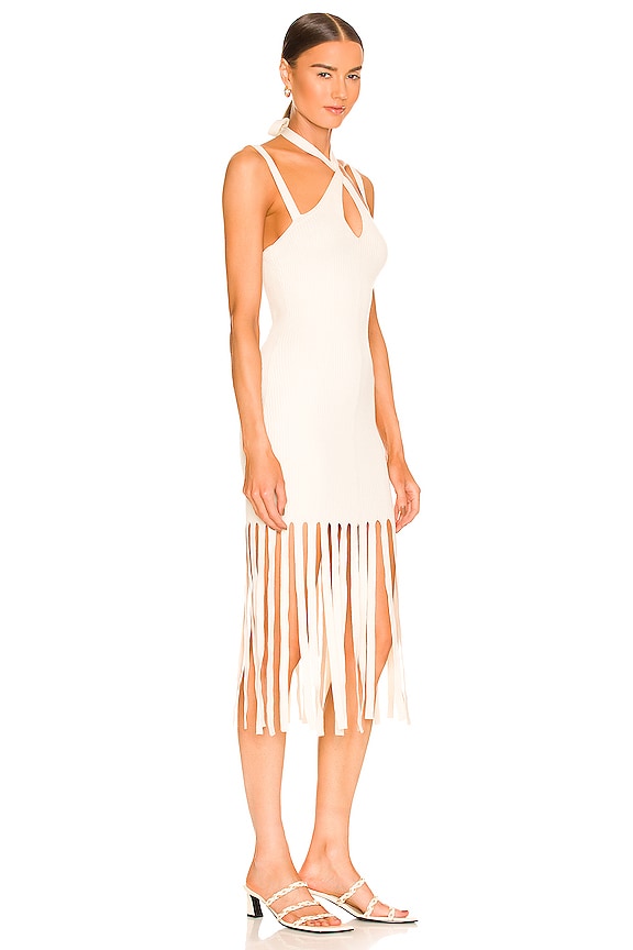 view 2 of 3 Darick Fringe Midi Dress in Ivory