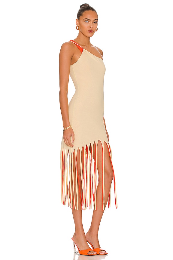 view 2 of 3 Zayn Midi Dress in Yellow & Orange