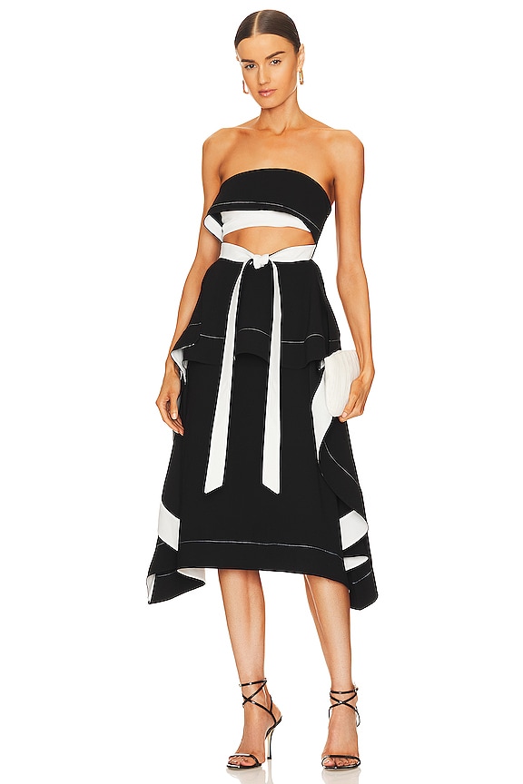 view 1 of 3 Helena Midi Dress in Black & White