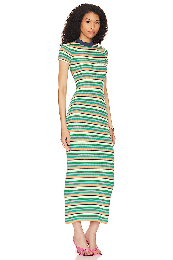 view 2 of 3 Besim Striped Midi Knit Dress in Green Multi Stripe