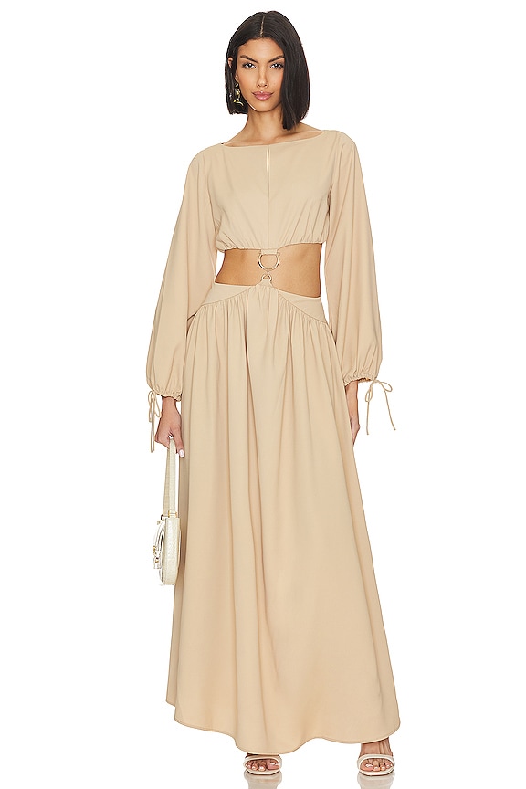 L'Academie Lalisa Maxi Dress in Taupe | REVOLVE