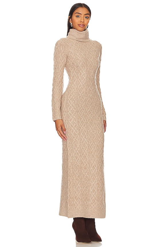view 2 of 5 ROBE MAXI CABLE KNIT in Taupe
