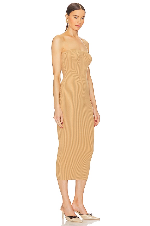 view 2 of 3 Fayola Rib Tube Dress in Camel