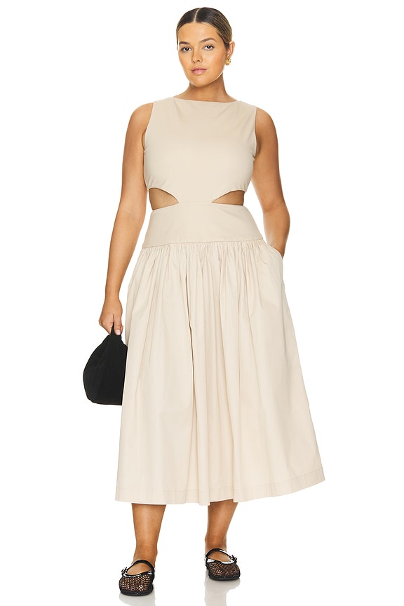 view 2 of 4 by Marianna Natalina Midi Dress in Light Beige