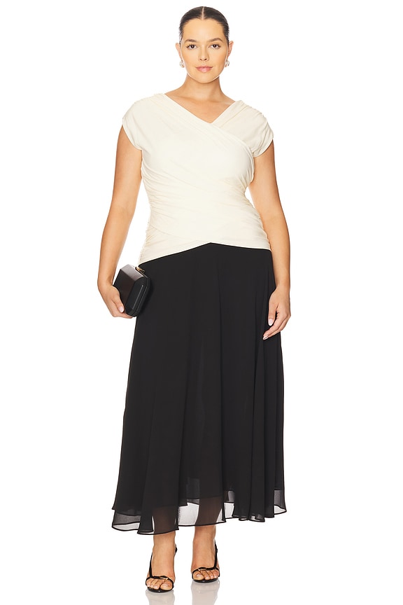 view 2 of 3 by Marianna Mikah Midi Dress in Black & Ivory