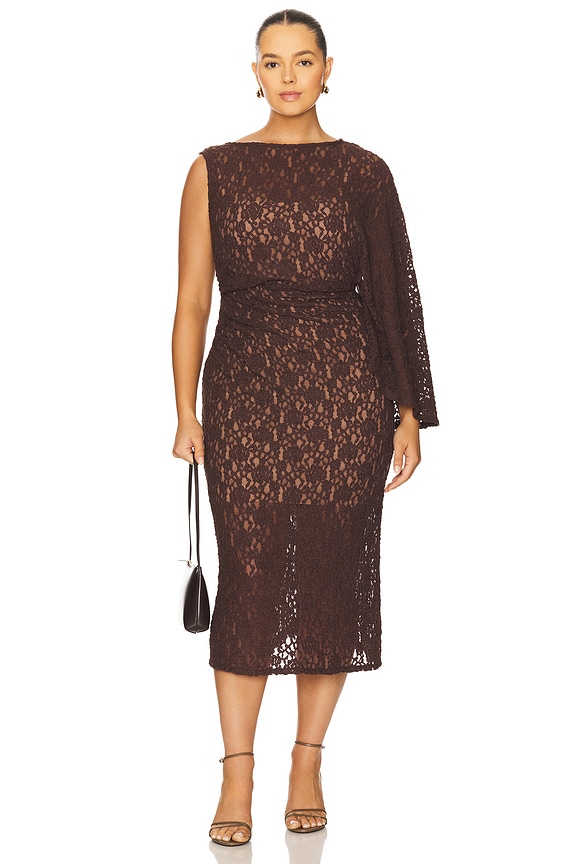 view 2 of 11 by Marianna Ayden Midi Dress in Dark Brown