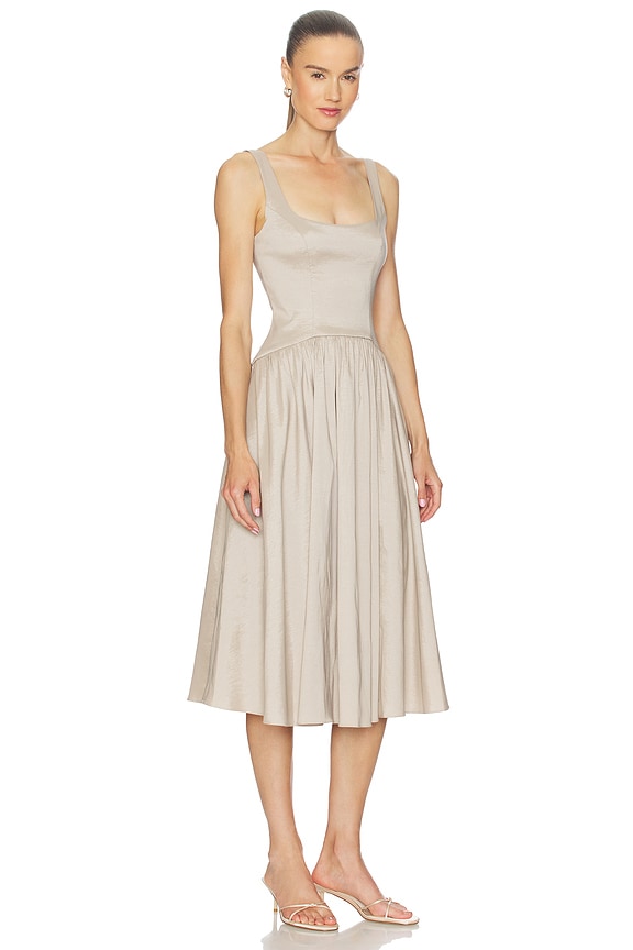 view 2 of 3 by Marianna Maricel Midi Dress in Taupe