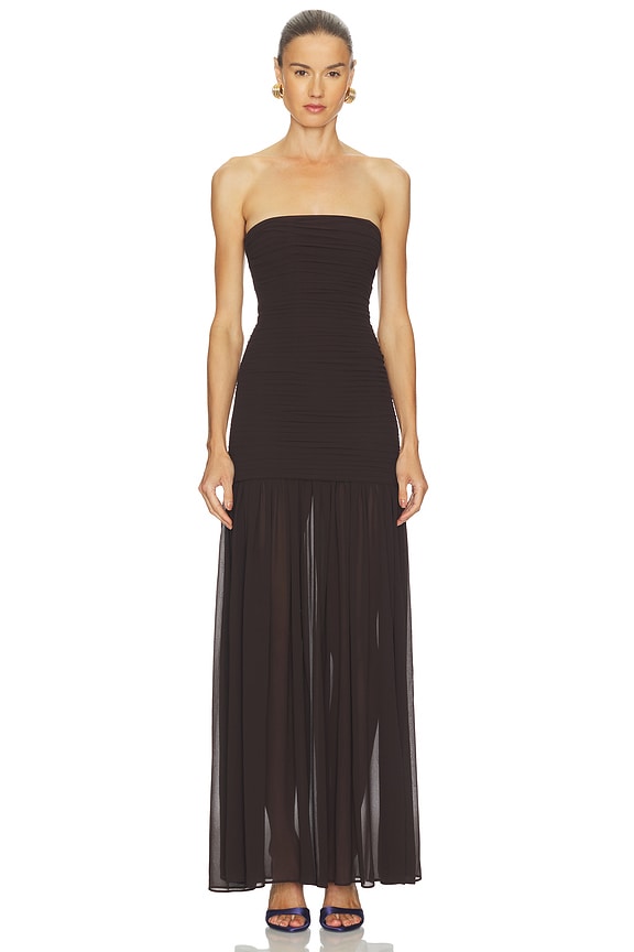 view 2 of 4 by Marianna Tia Gown in Dark Brown