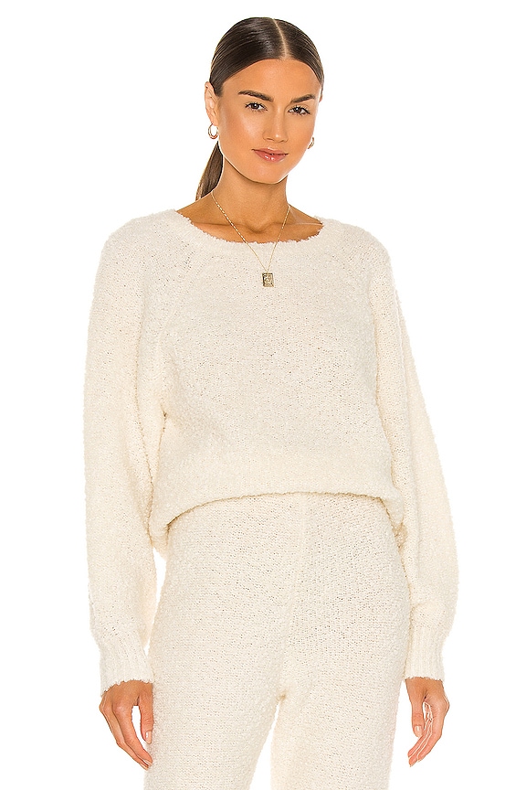 view 1 of 4 Boucle Balloon Sleeve Raglan in Winter White