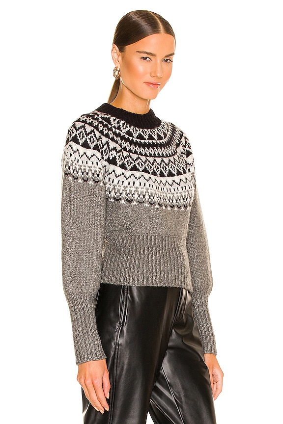 view 2 of 4 Eliot Fairisle Sweater in Tonal Heather Grey