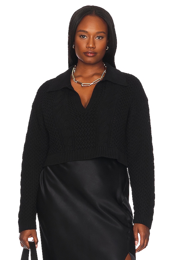 view 2 of 8 x Lindsi Lane Miles Cable Pullover in Black