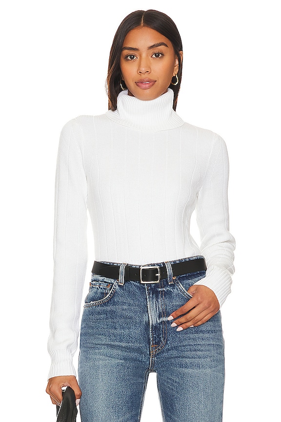L'Academie Nellis Ribbed Crop Top in Ivory | REVOLVE