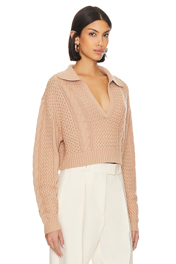 view 2 of 4 x Lindsi Lane Miles Cable Pullover in Light Beige