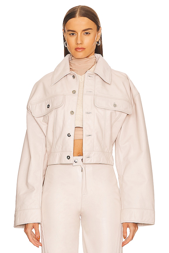 view 1 of 4 Rue Leather Jacket in Bone