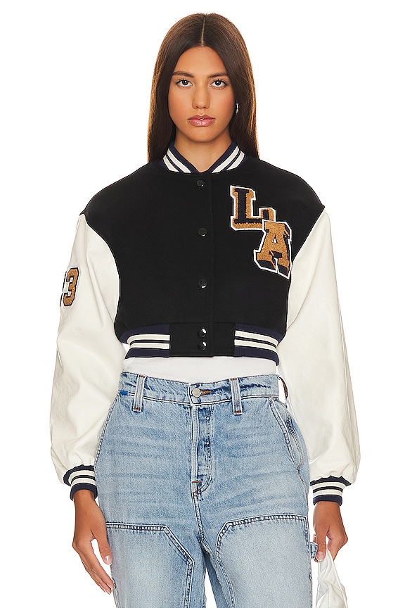 view 2 of 5 BOMBER STYLE UNIVERSITÉ STEVIE in Black & White