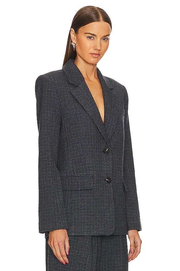 view 2 of 4 The Oversized Plaid Blazer in Dark Grey