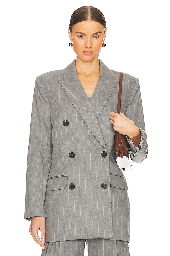 view 2 of 5 Ainsley Blazer in Grey Stripe