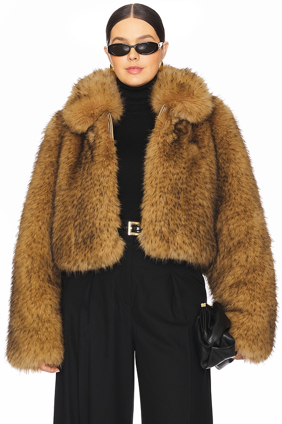 view 2 of 10 by Marianna Savoie Faux Fur Jacket in Beige