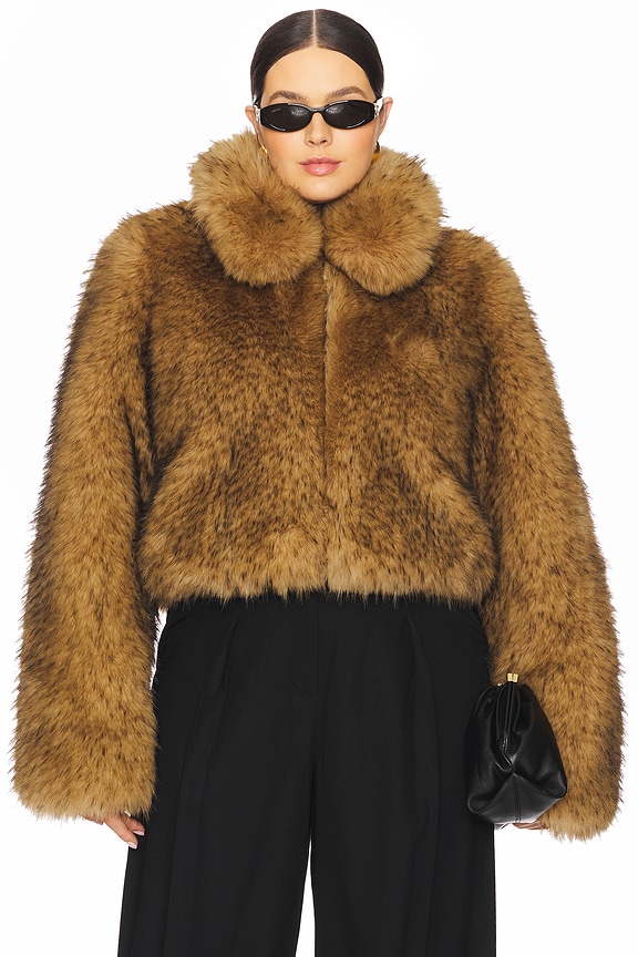L'Academie Savoie Faux Fur Jacket in Beige | REVOLVE