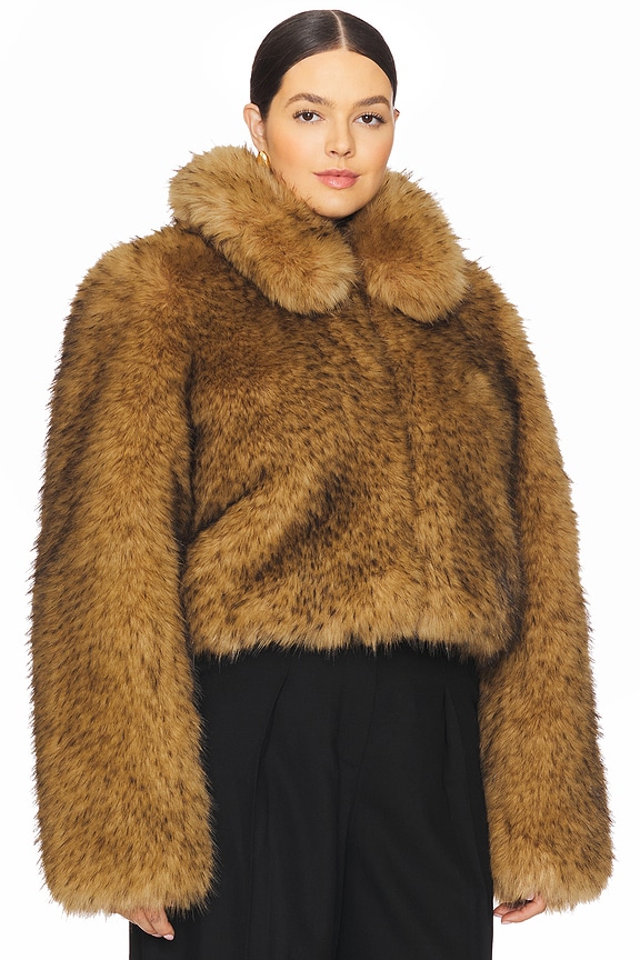 L'Academie Savoie Faux Fur Jacket in Beige | REVOLVE