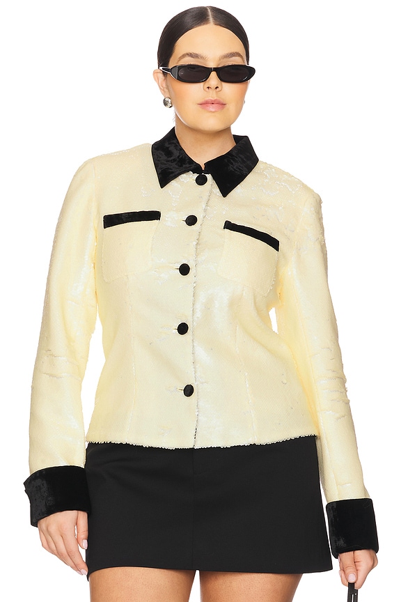 view 2 of 9 by Marianna Miya Sequin Jacket in Beige
