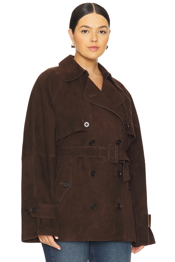 L'Academie Elae Suede Jacket in Chocolate Brown | REVOLVE