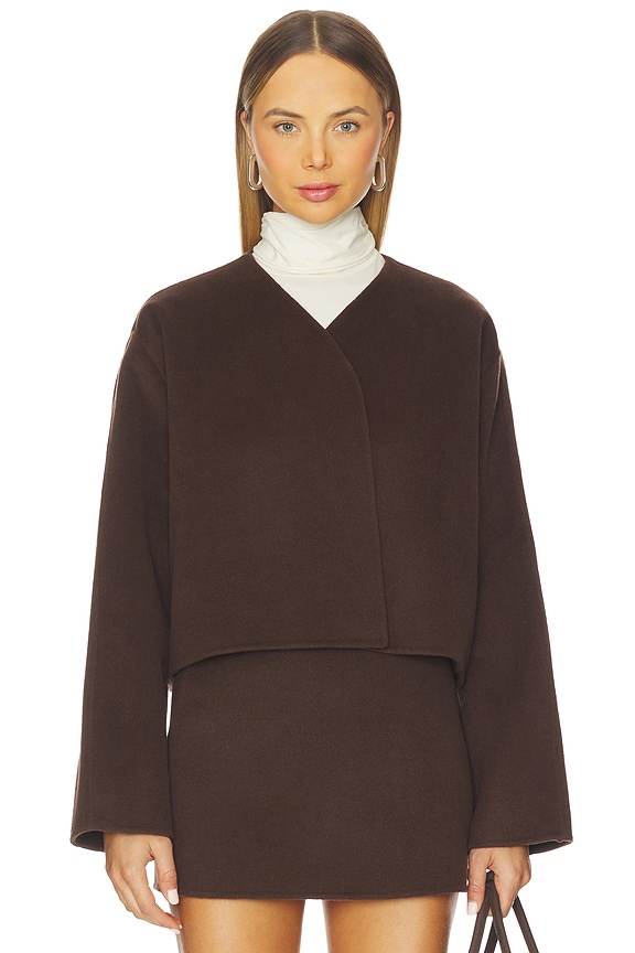 view 2 of 5 by Marianna Milly Wool Jacket in Chocolate Brown