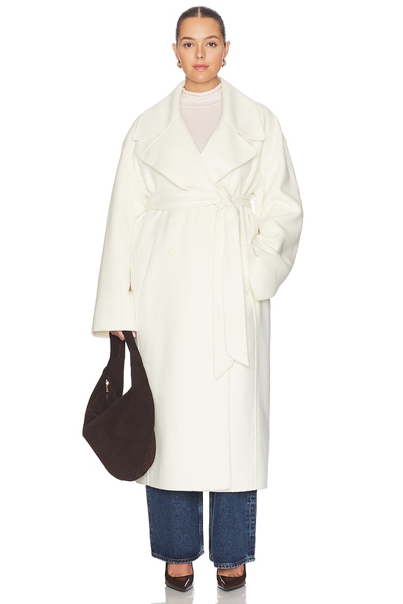 view 2 of 8 By Marianna Kye Wool Coat in Ivory