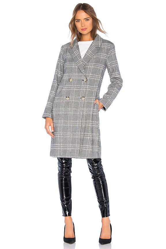 view 2 of 4 The Amira Coat in Grey Plaid