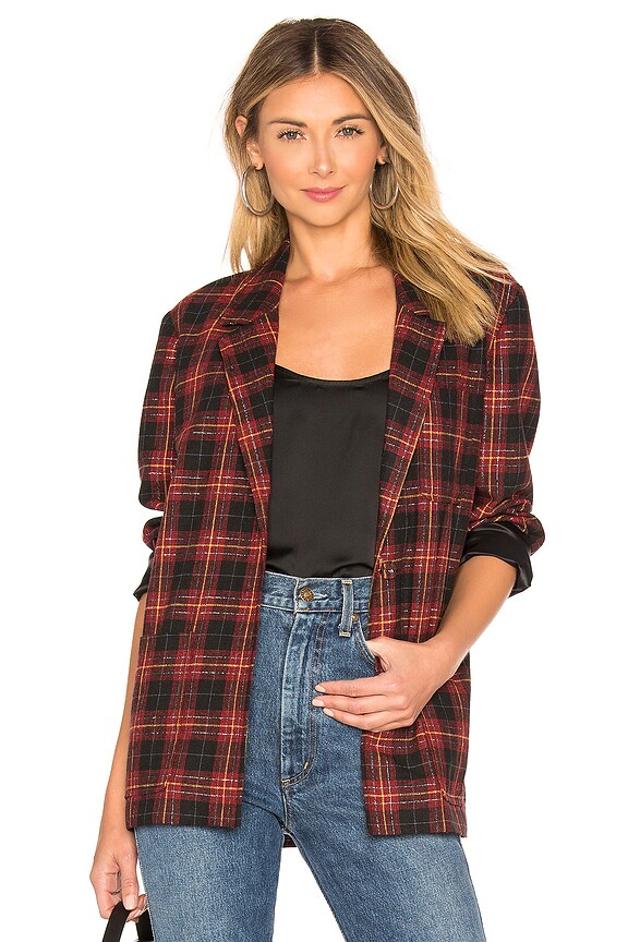 view 2 of 6 The Susan Jacket in Black & Red