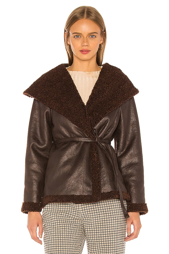 view 2 of 5 The Stefhanie Coat in Chocolate Brown