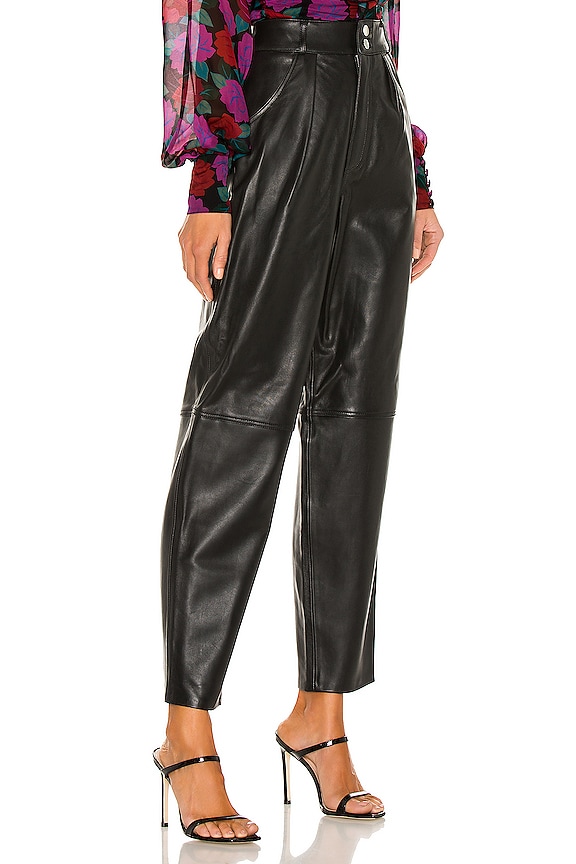 view 2 of 4 Rhye Barrel Leg Leather Pant in Black