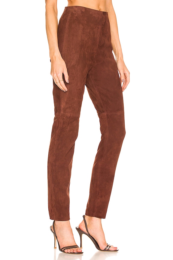 view 2 of 4 Suede Leather Legging in Brown