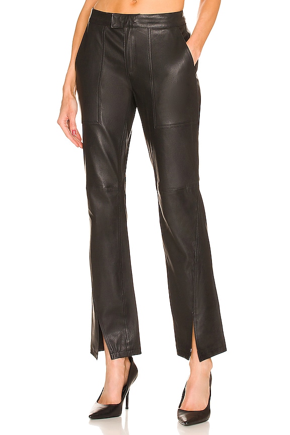 L'Academie Maddie Leather Pant in Black | REVOLVE