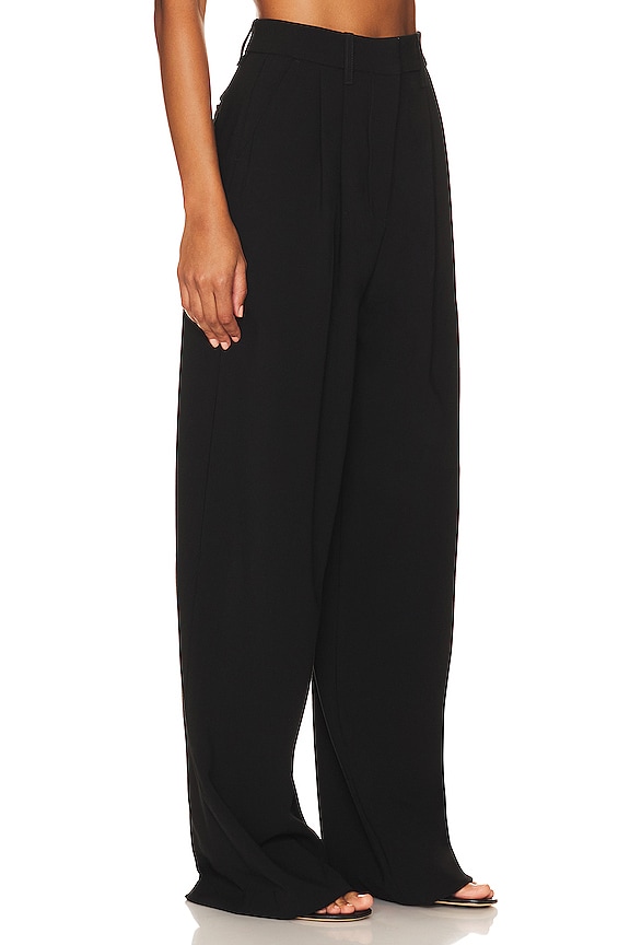 view 2 of 4 The High Waist Pleated Trouser in Black